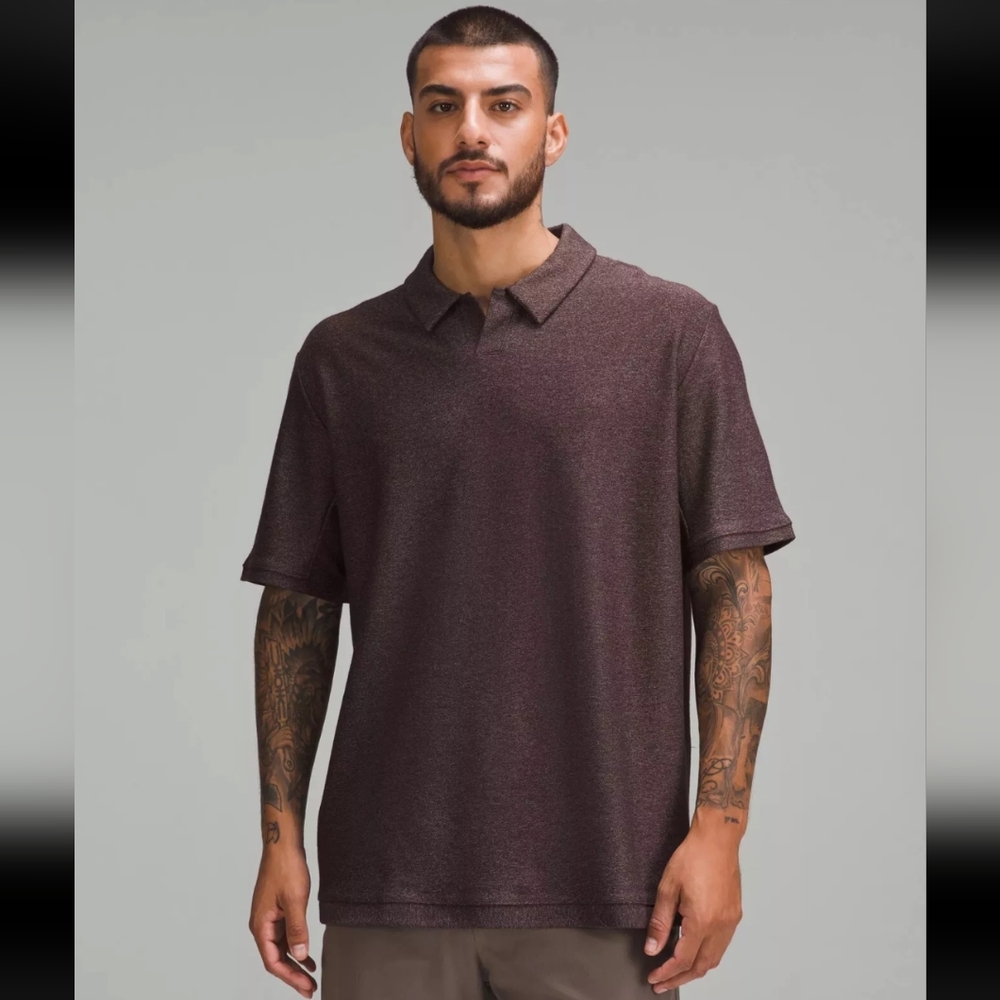 Lululemon Relaxed Fit Polo Men's Casual Polo Shirt Espresso XS French Terry